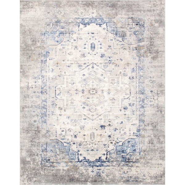 Pasargad Home 4 x 6 ft Efes Design Power Loom Area Rug Light Gray PD169B 4x6 - main